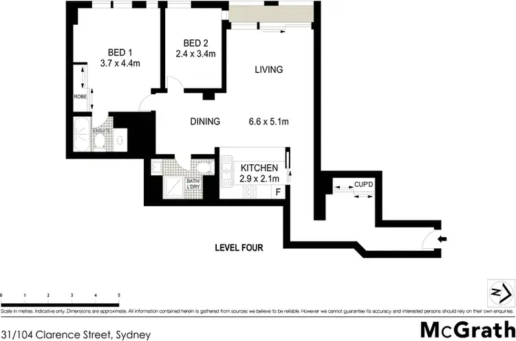 Floorplan of Homely apartment listing, 31/104 Clarence Street, Sydney NSW 2000