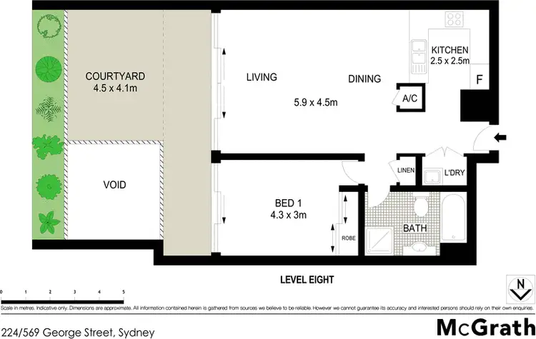 Floorplan of Homely apartment listing, 224/569 George Street, Sydney NSW 2000