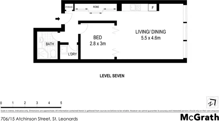 Floorplan of Homely apartment listing, 706/15 Atchison Street, St Leonards NSW 2065