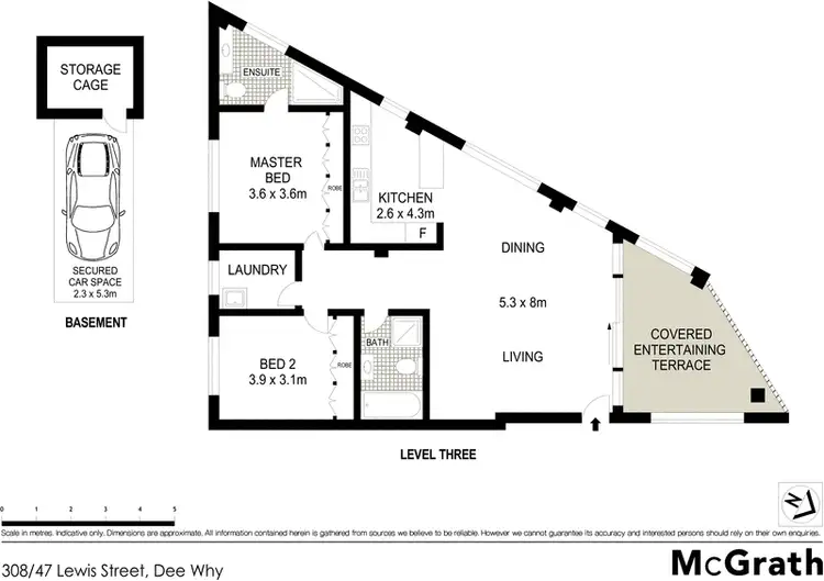 Floorplan of Homely apartment listing, 308/47 Lewis Street, Dee Why NSW 2099