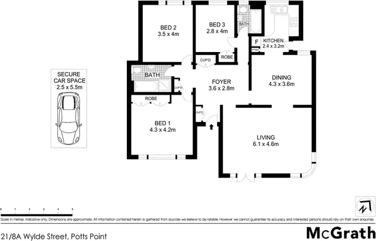 Floorplan of Homely apartment listing, 21/8A Wylde Street, Potts Point NSW 2011