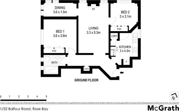 Floorplan of Homely apartment listing, 1/32 Balfour Road, Rose Bay NSW 2029