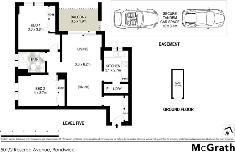 Floorplan of Homely apartment listing, 501/2 Roscrea Avenue, Randwick NSW 2031