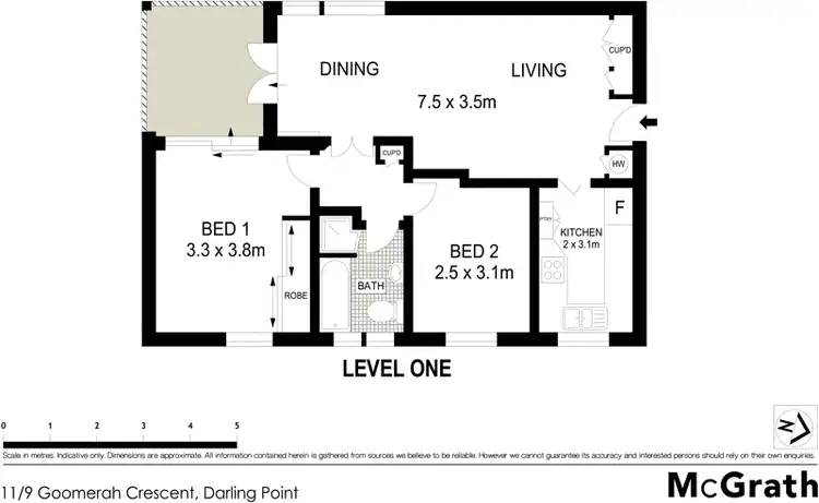 Floorplan of Homely apartment listing, 11/9 Goomerah Crescent, Darling Point NSW 2027