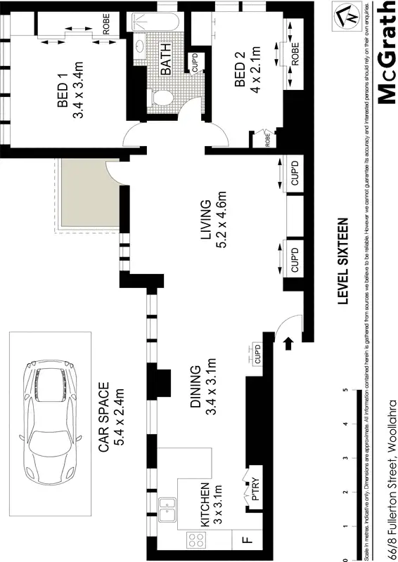 Floorplan of Homely apartment listing, 66/8 Fullerton Street, Woollahra NSW 2025