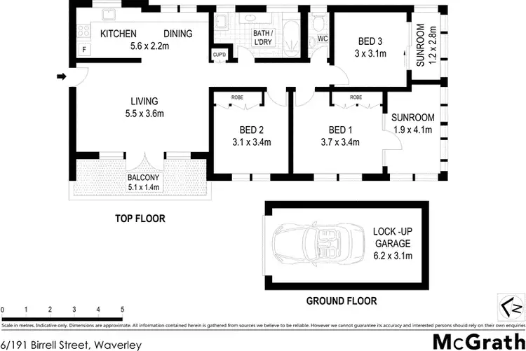 Floorplan of Homely apartment listing, 6/191 Birrell Street, Waverley NSW 2024