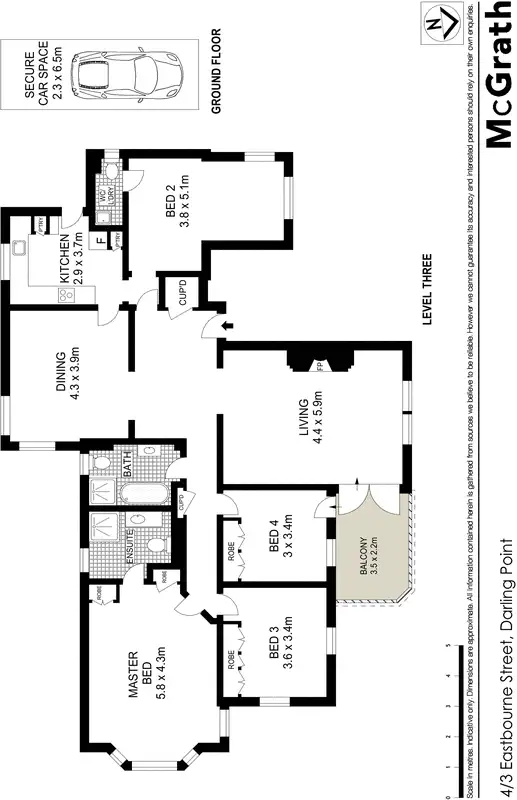 Floorplan of Homely apartment listing, 4/3 Eastbourne Road, Darling Point NSW 2027