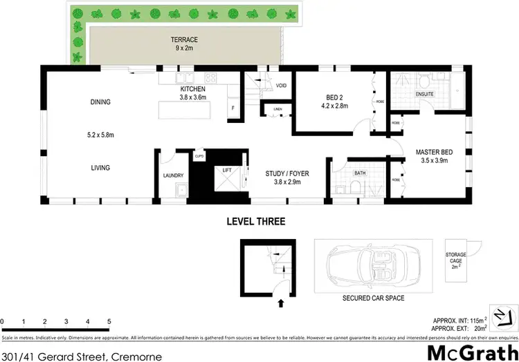 Floorplan of Homely apartment listing, 301/41 Gerard Street, Cremorne NSW 2090