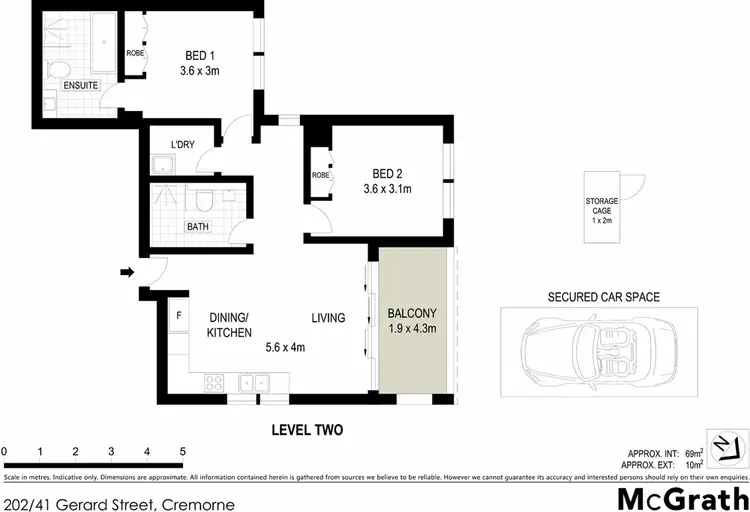 Floorplan of Homely apartment listing, 202/41 Gerard Street, Cremorne NSW 2090