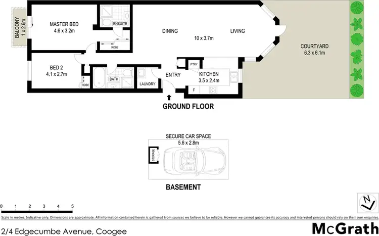 Floorplan of Homely apartment listing, 2/4 Edgecumbe Avenue, Coogee NSW 2034