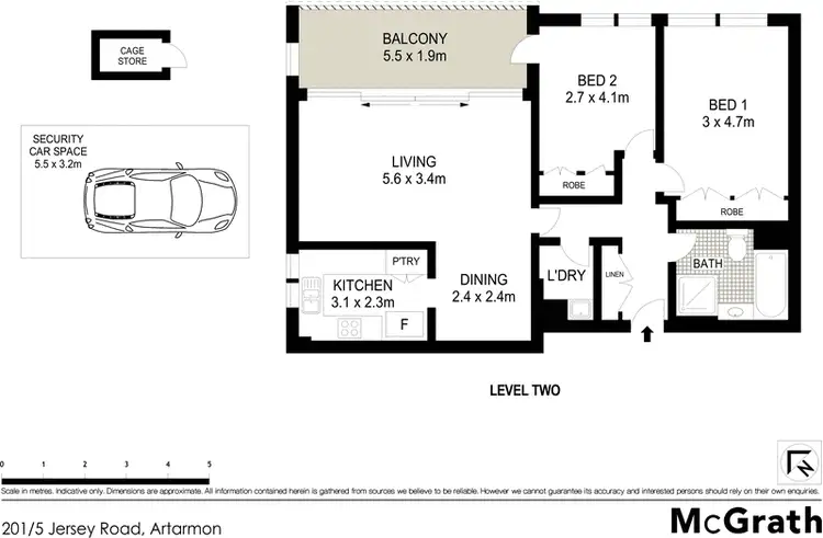 Floorplan of Homely apartment listing, 201/5 Jersey Road, Artarmon NSW 2064