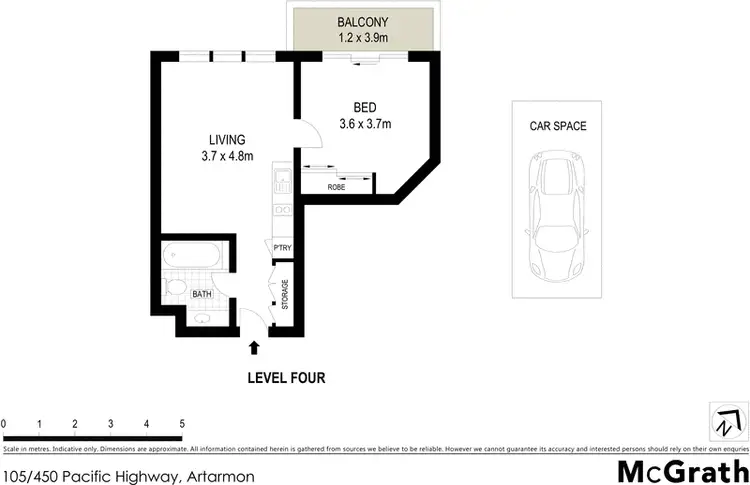 Floorplan of Homely apartment listing, 105/450 Pacific Highway, Artarmon NSW 2064