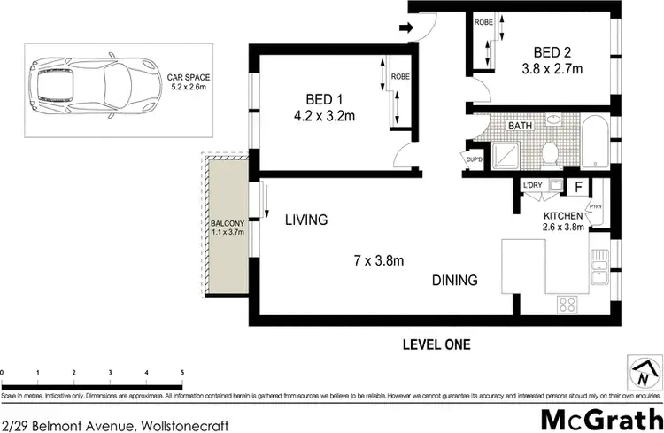 Floorplan of Homely apartment listing, 2/29 Belmont Avenue, Wollstonecraft NSW 2065