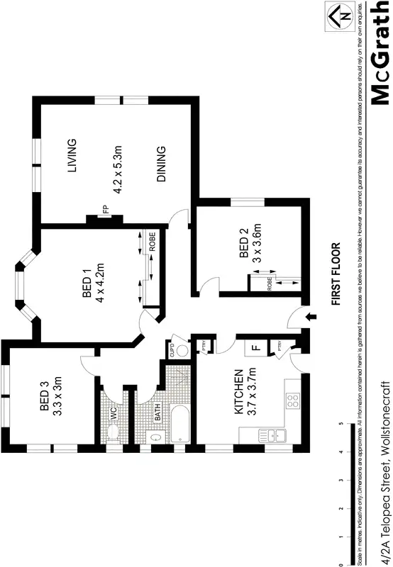 Floorplan of Homely unit listing, 4/2A Telopea Street, Wollstonecraft NSW 2065