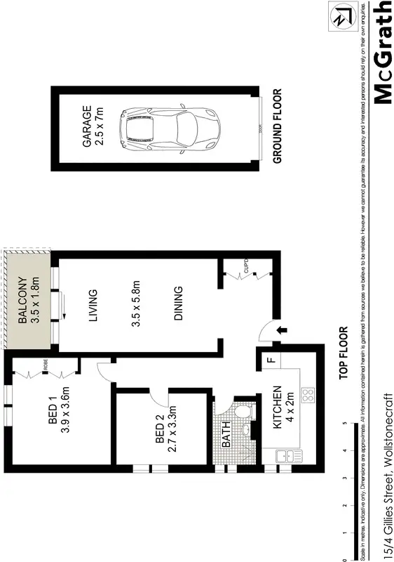Floorplan of Homely apartment listing, 15/4 Gillies Street, Wollstonecraft NSW 2065