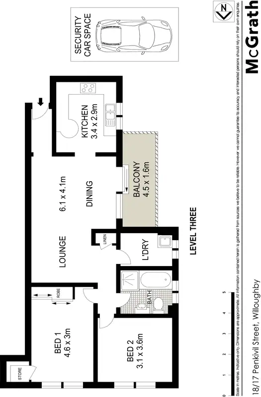 Floorplan of Homely apartment listing, 18/17 Penkivil Street, Willoughby NSW 2068