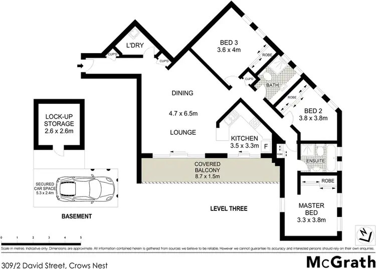 Floorplan of Homely apartment listing, 309/2 David Street, Crows Nest NSW 2065