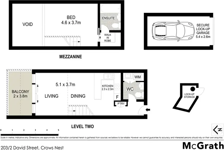 Floorplan of Homely apartment listing, 203/2 David Street, Crows Nest NSW 2065