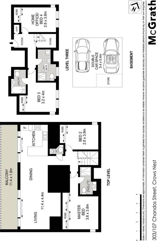 Floorplan of Homely apartment listing, 303/107 Chandos Street, Crows Nest NSW 2065