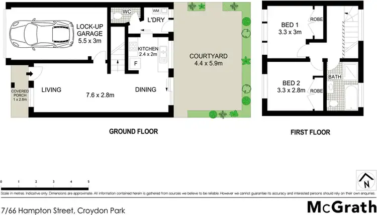 Floorplan of Homely townhouse listing, 7/66 Hampton Street, Croydon Park NSW 2133
