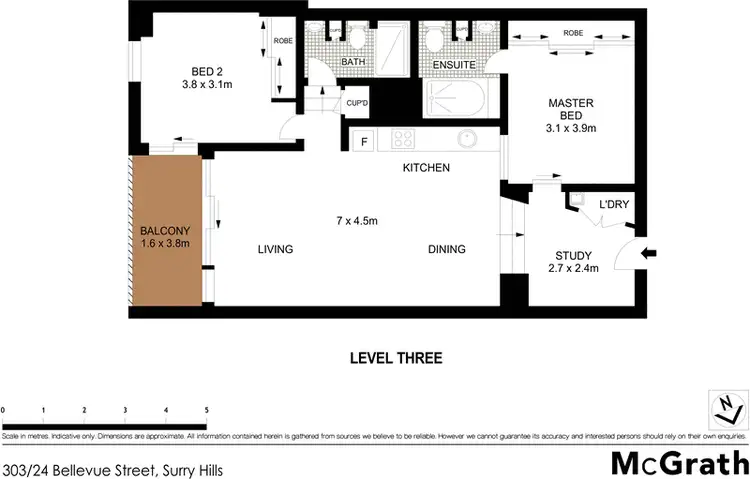 Floorplan of Homely apartment listing, 303/28 Bellevue Street, Surry Hills NSW 2010