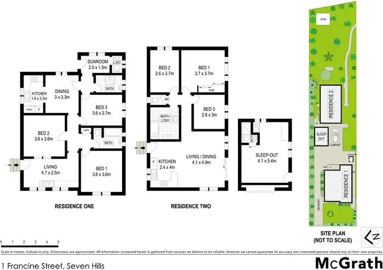 Floorplan of Homely house listing, 1 Francine Street, Seven Hills NSW 2147