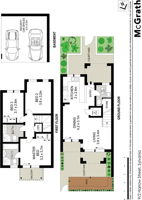 Floorplan of Homely townhouse listing, 9/2 Harrow Street, Sylvania NSW 2224