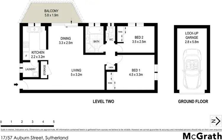 Floorplan of Homely apartment listing, 17/57 Auburn Street, Sutherland NSW 2232