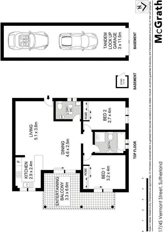 Floorplan of Homely apartment listing, 17/45 Vermont Street, Sutherland NSW 2232