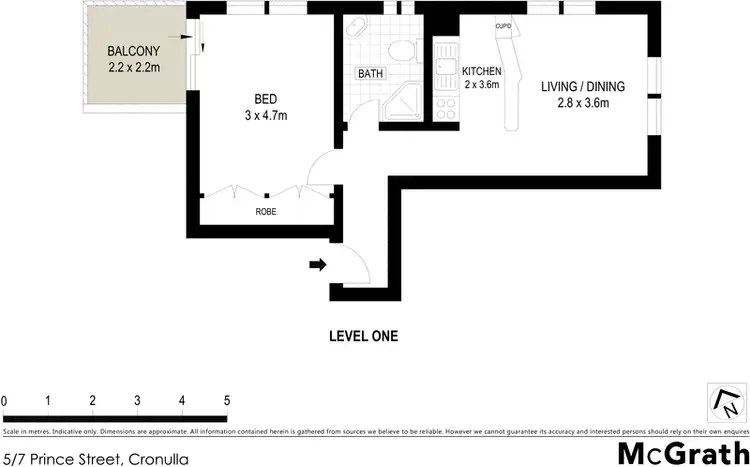 Floorplan of Homely apartment listing, 5/7 Prince Street, Cronulla NSW 2230