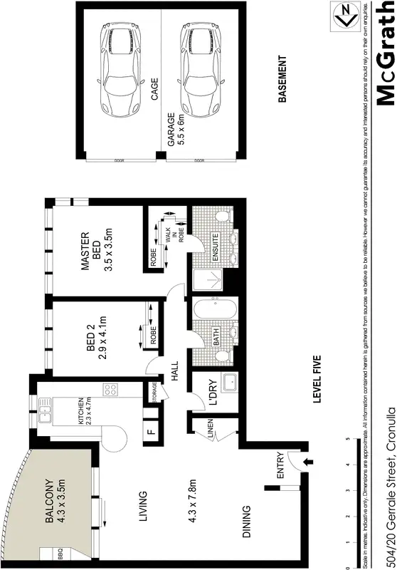 Floorplan of Homely apartment listing, 504/20 Gerrale Street, Cronulla NSW 2230