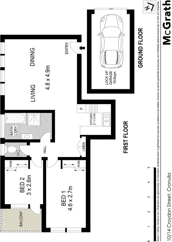 Floorplan of Homely apartment listing, 10/14 Croydon Street, Cronulla NSW 2230