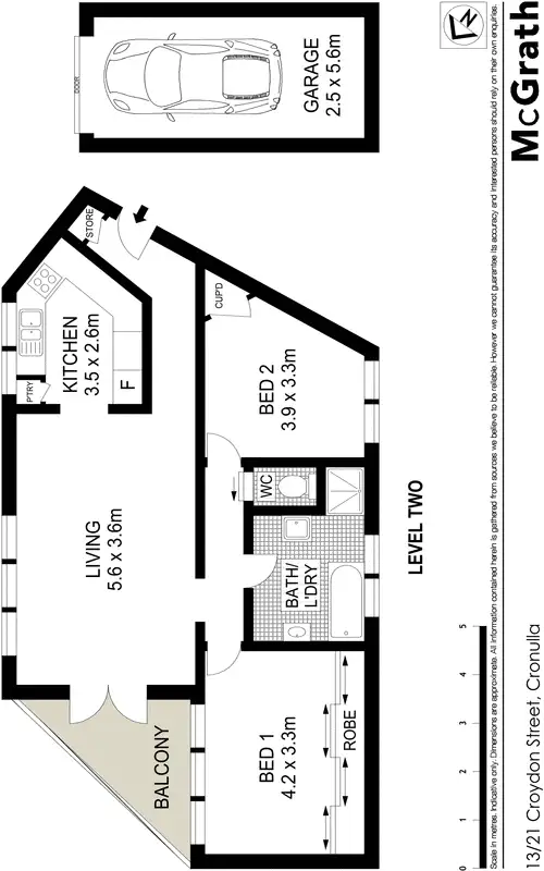 Floorplan of Homely apartment listing, 13/21 Croydon Street, Cronulla NSW 2230