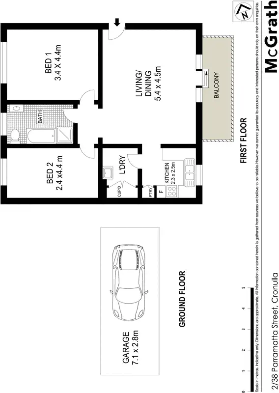 Floorplan of Homely apartment listing, 2/38 Parramatta Street, Cronulla NSW 2230