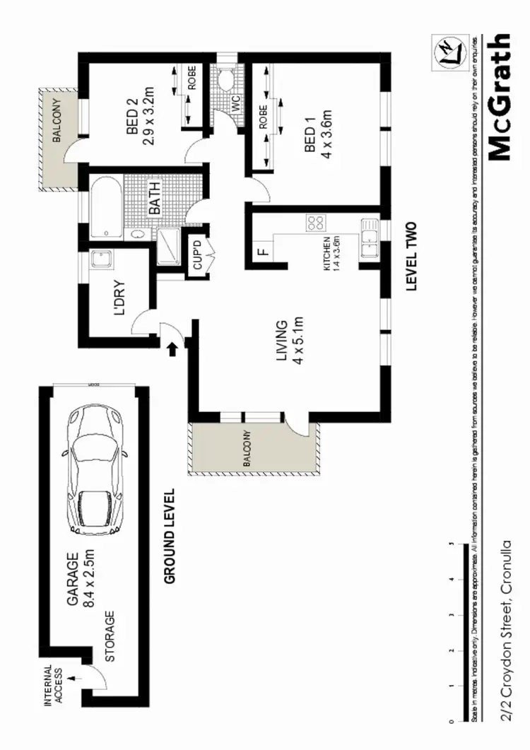 Floorplan of Homely apartment listing, 2/2 Croydon Street, Cronulla NSW 2230