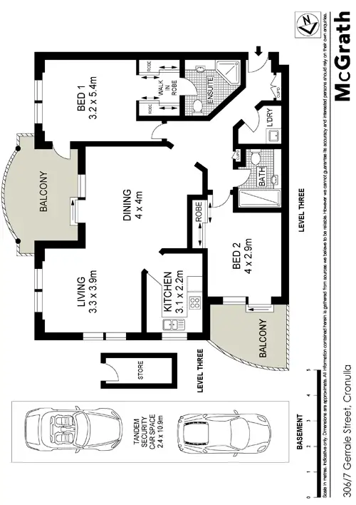 Floorplan of Homely apartment listing, 306/7 Gerrale Street, Cronulla NSW 2230