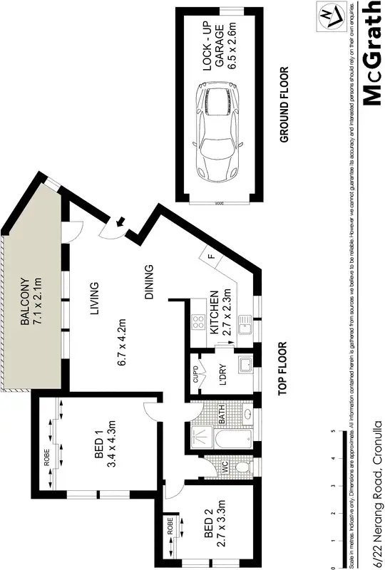 Floorplan of Homely apartment listing, 6/22 Nerang Road, Cronulla NSW 2230
