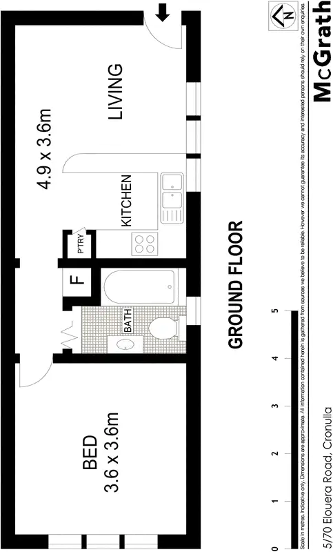 Floorplan of Homely apartment listing, 5/70 Elouera Road, Cronulla NSW 2230