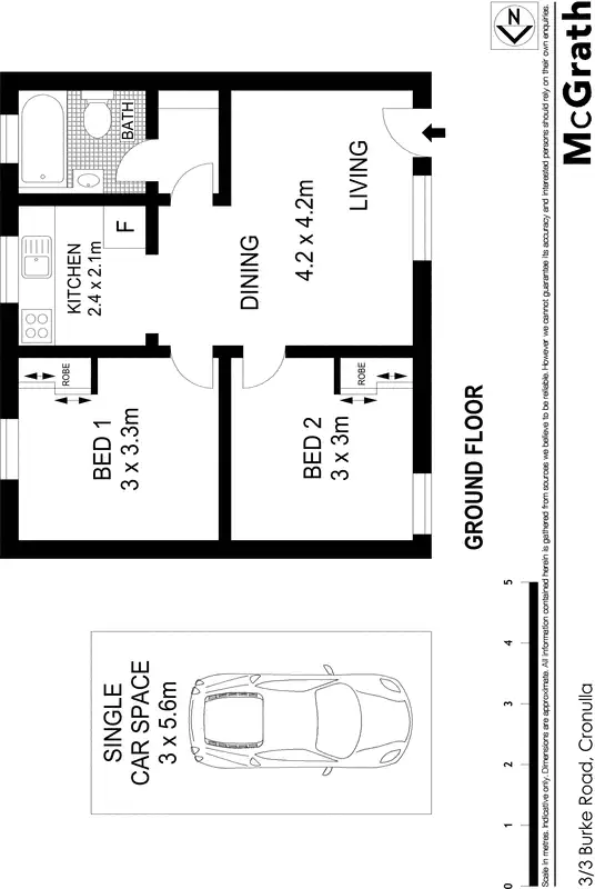 Floorplan of Homely apartment listing, 3/3 Burke Road, Cronulla NSW 2230