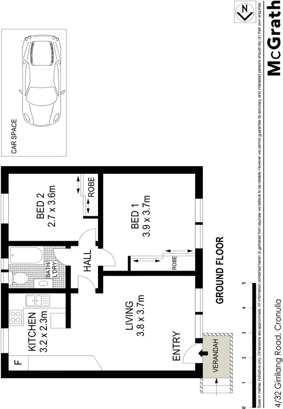 Floorplan of Homely apartment listing, 4/32 Girrilang Road, Cronulla NSW 2230