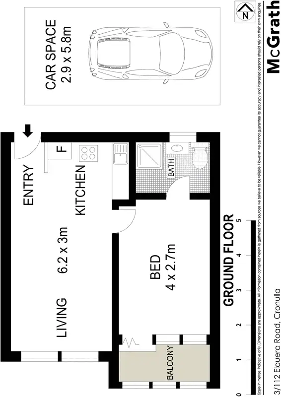 Floorplan of Homely apartment listing, 3/112 Elouera Road, Cronulla NSW 2230