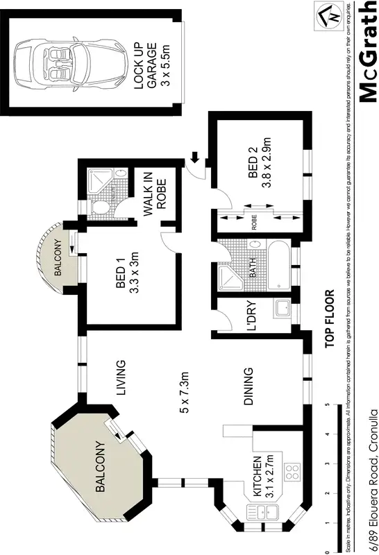 Floorplan of Homely apartment listing, 6/89 Elouera Road, Cronulla NSW 2230