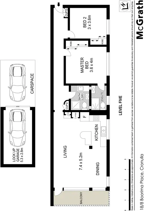 Floorplan of Homely apartment listing, 18/8 Boorima Place, Cronulla NSW 2230