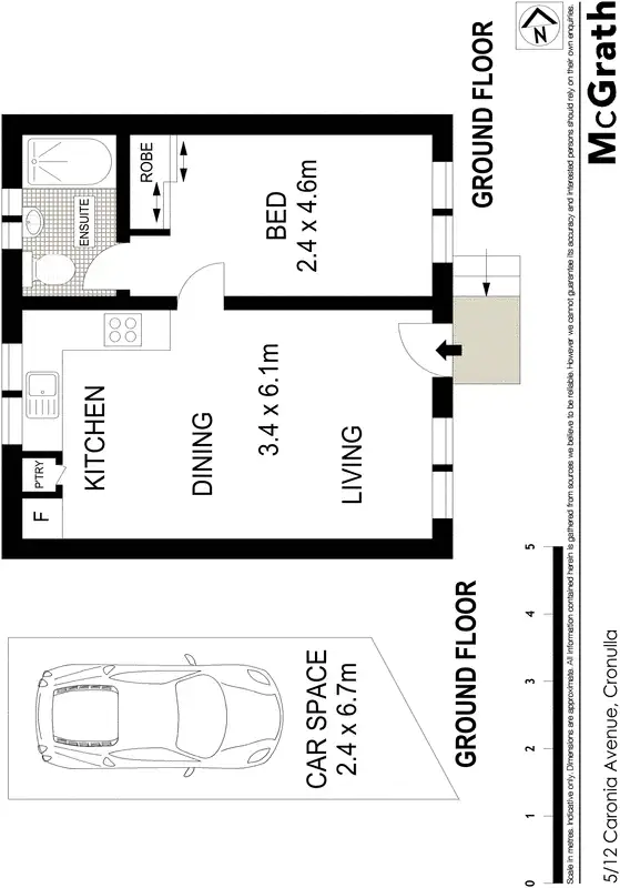Floorplan of Homely apartment listing, 5/12 Caronia Avenue, Cronulla NSW 2230