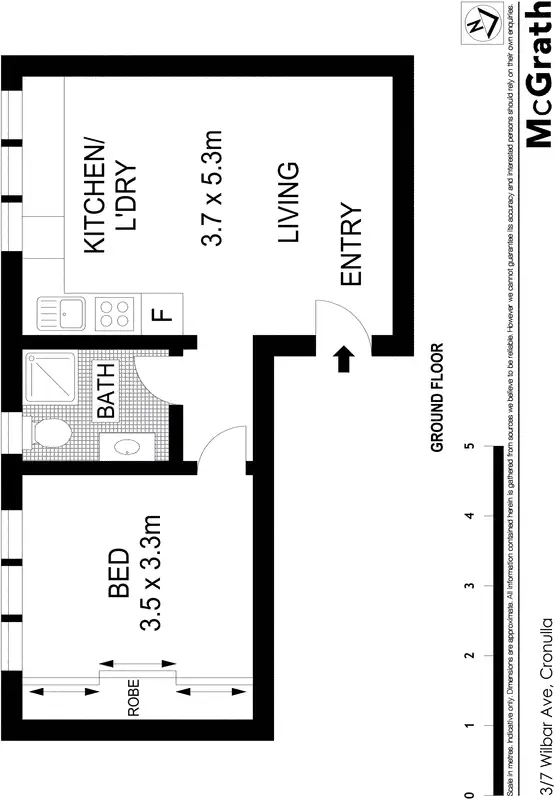 Floorplan of Homely apartment listing, 3/7 Wilbar Avenue, Cronulla NSW 2230