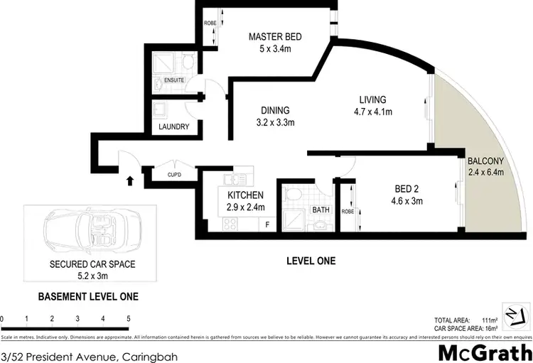 Floorplan of Homely unit listing, 3/52 President Avenue, Caringbah NSW 2229