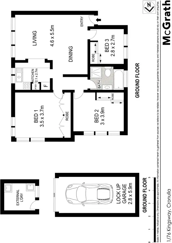 Floorplan of Homely apartment listing, 1/76 Kingsway, Cronulla NSW 2230