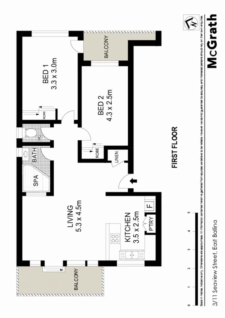Floorplan of Homely apartment listing, 3/11 Seaview Street, East Ballina NSW 2478