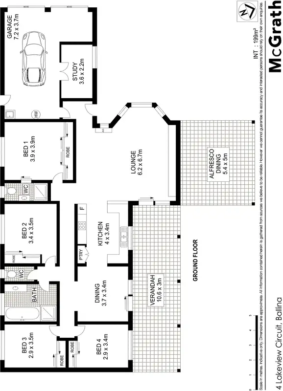 Floorplan of Homely house listing, 4 Lakeview Circuit, East Ballina NSW 2478