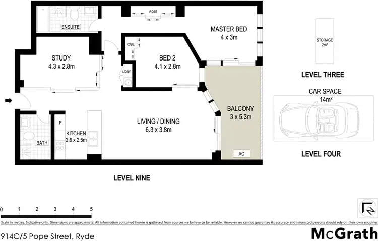 Floorplan of Homely apartment listing, 914C/5 Pope Street, Ryde NSW 2112